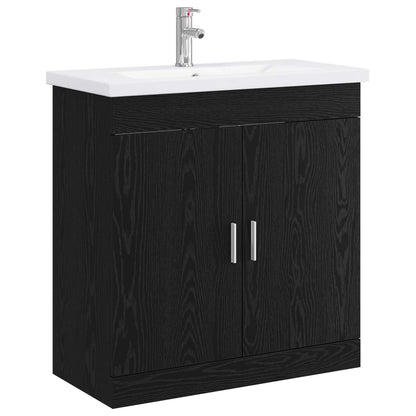 vidaXL Bathroom Furniture Set Black Oak 81 x 40 x 84.5 cm 2