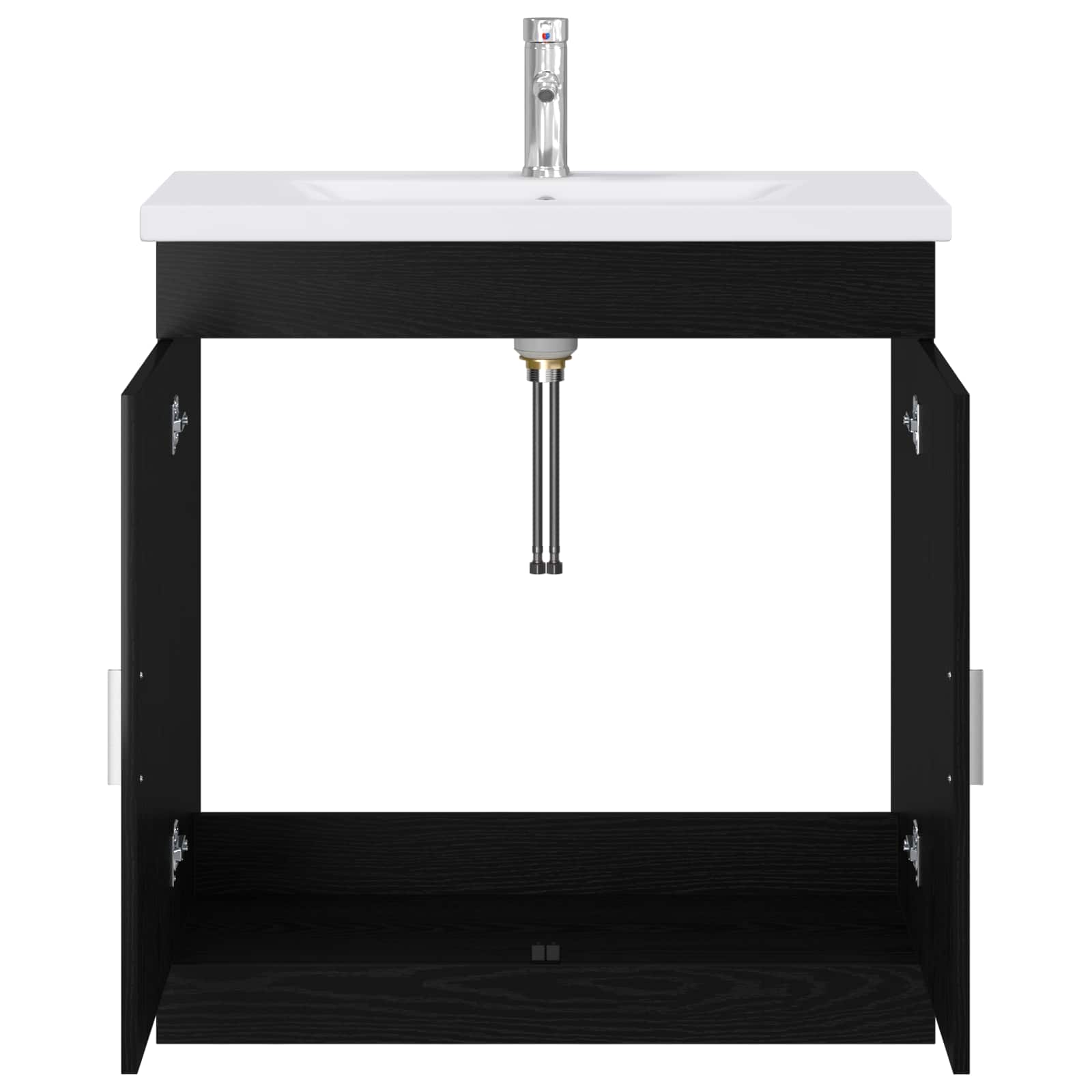 vidaXL Bathroom Furniture Set Black Oak 81 x 40 x 84.5 cm 3