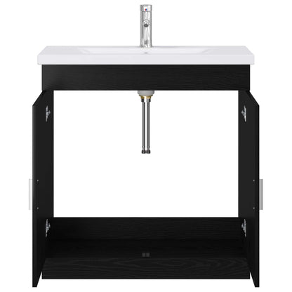 vidaXL Bathroom Furniture Set Black Oak 81 x 40 x 84.5 cm 3