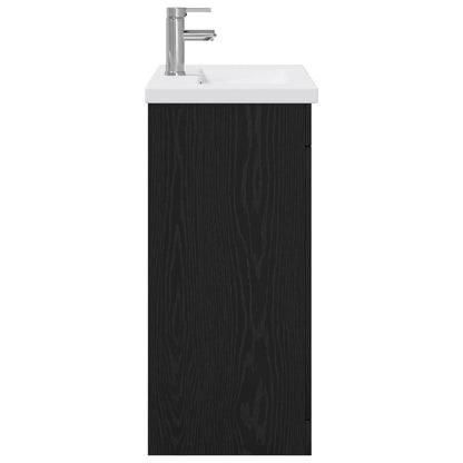 vidaXL Bathroom Furniture Set Black Oak 81 x 40 x 84.5 cm 6
