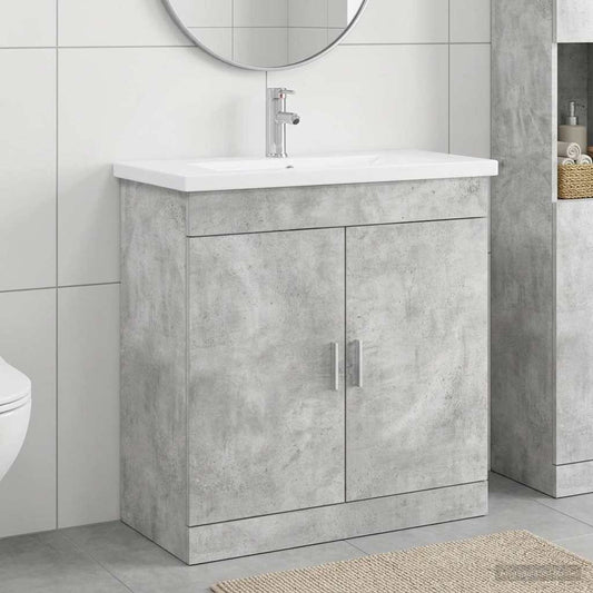 vidaXL Bathroom Furniture Set Concrete Grey 81 x 40 x 84.5 cm 1