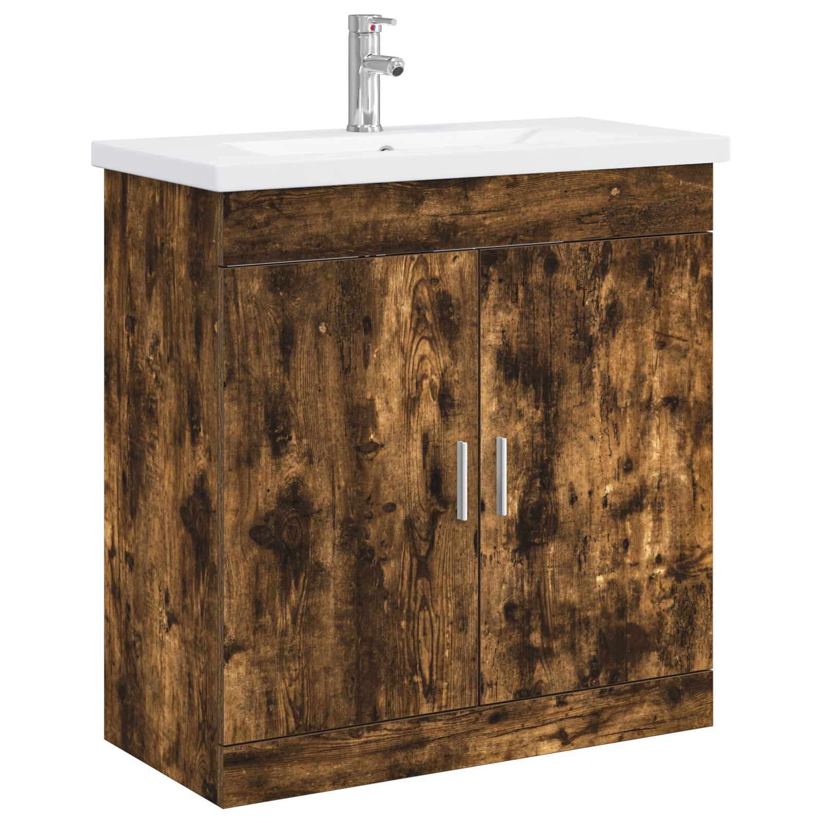 vidaXL Bathroom Furniture Set Smoked Oak 81 x 40 x 84.5 cm 2