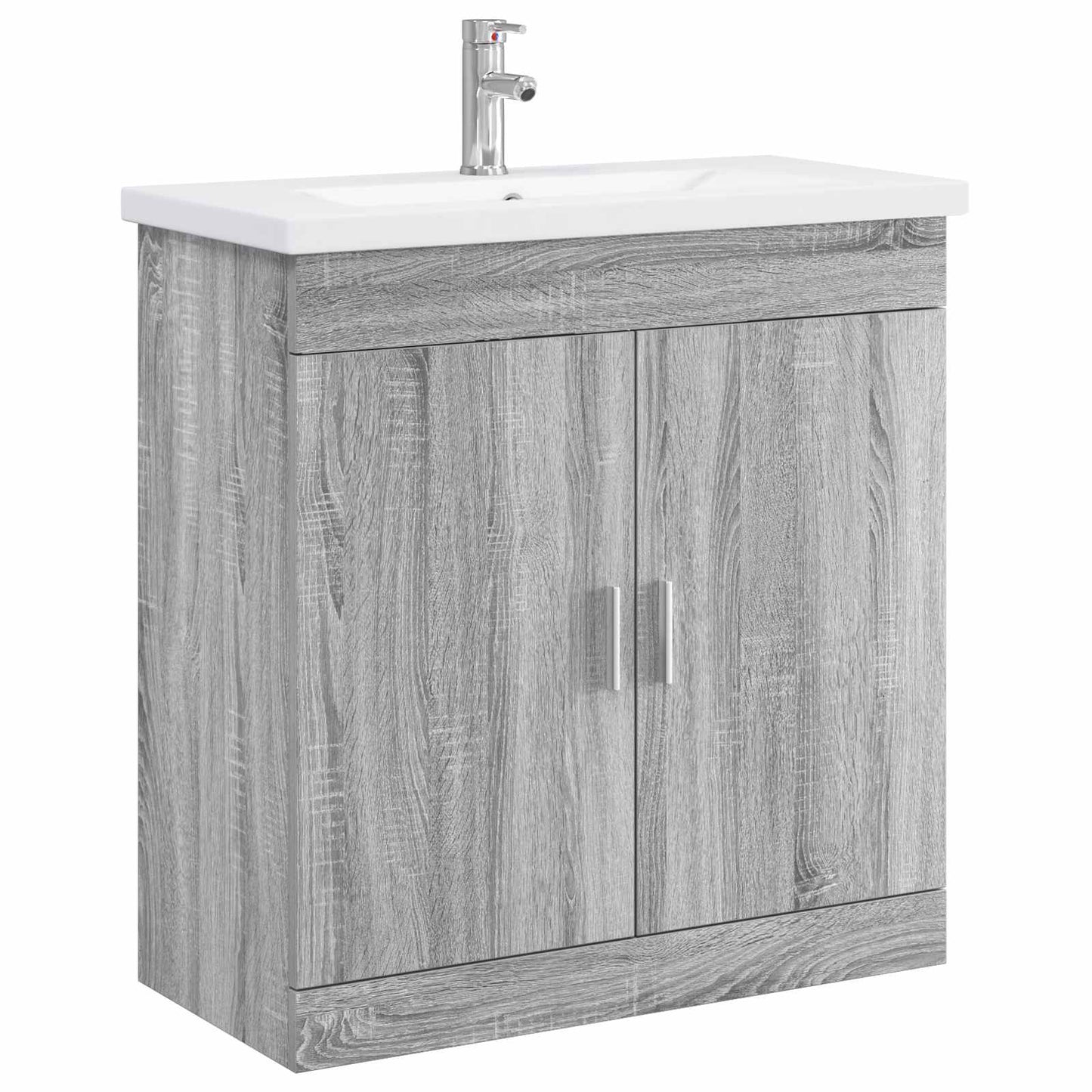 vidaXL Bathroom Furniture Set Grey Sonoma 81 x 40 x 84.5 cm 2