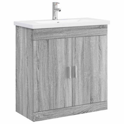 vidaXL Bathroom Furniture Set Grey Sonoma 81 x 40 x 84.5 cm 2