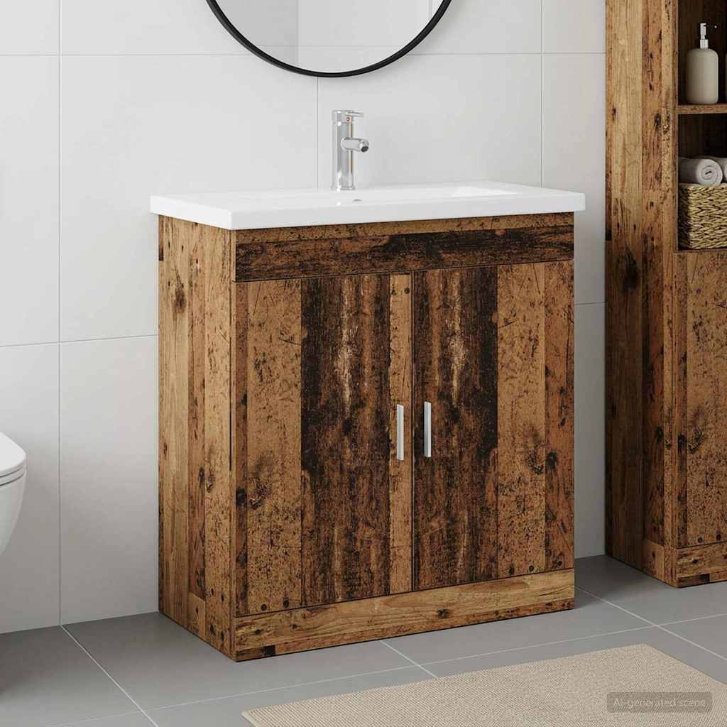 vidaXL Bathroom Furniture Set Old Wood 81 x 40 x 84.5 cm 1