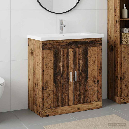 vidaXL Bathroom Furniture Set Old Wood 81 x 40 x 84.5 cm 1