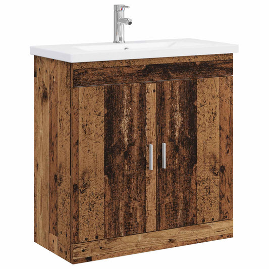 vidaXL Bathroom Furniture Set Old Wood 81 x 40 x 84.5 cm 2