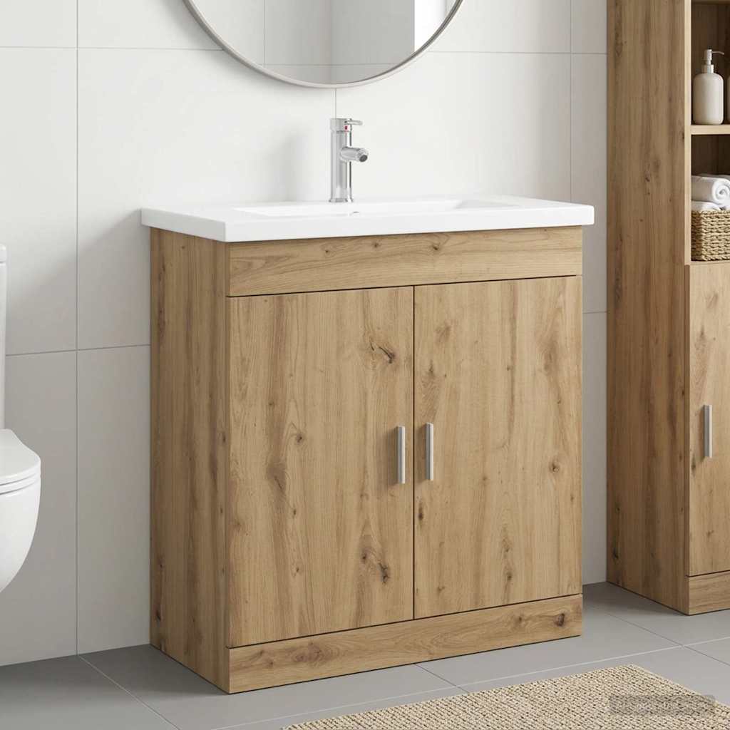 vidaXL Bathroom Furniture Set Artisan Oak 81 x 40 x 84.5 cm 1