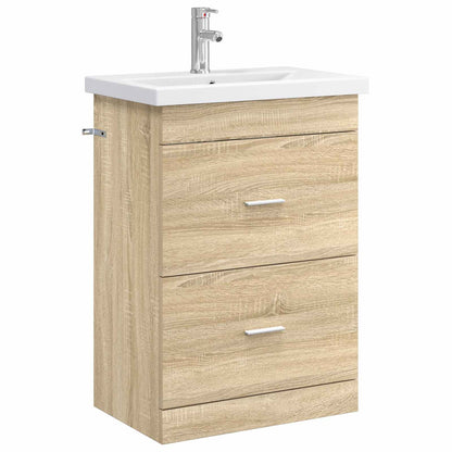 vidaXL Bathroom Furniture Set Sonoma Oak 61 x 40 x 84.5 cm 2