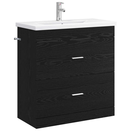 vidaXL Bathroom Furniture Set Black Oak 81 x 40 x 84.5 cm 2