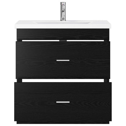 vidaXL Bathroom Furniture Set Black Oak 81 x 40 x 84.5 cm 3