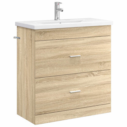 vidaXL Bathroom Furniture Set Sonoma Oak 81 x 40 x 84.5 cm 2