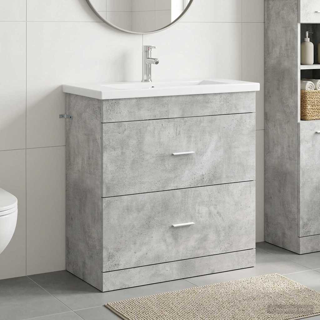 vidaXL Bathroom Furniture Set Concrete Grey 81 x 40 x 84.5 cm 1
