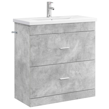 vidaXL Bathroom Furniture Set Concrete Grey 81 x 40 x 84.5 cm 2
