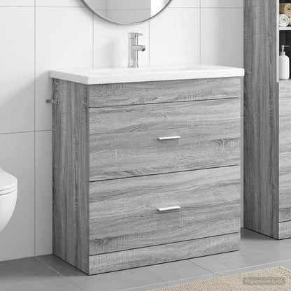 vidaXL Bathroom Furniture Set Grey Sonoma 81 x 40 x 84.5 cm 1