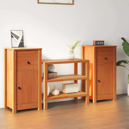 Sideboards 40x35x80 cm Solid Wood Pine 2 pcs Wax brown Bedside cabinet
