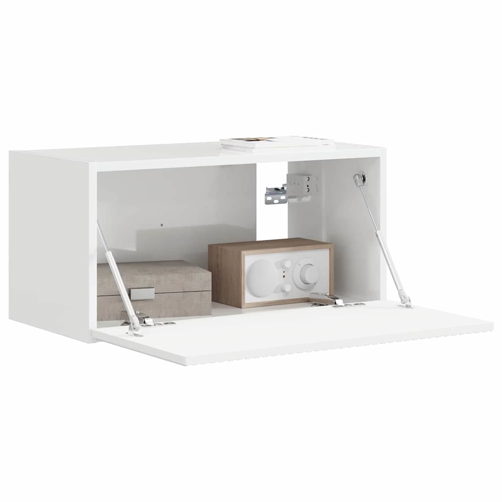 TV Wall Cabinet Engineered Wood 60 x 31 x 29.5 cm High gloss white