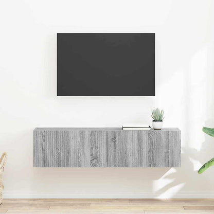 TV Wall Cabinet Engineered Wood 2 pcs 60 x 31 x 29.5 cm Grey sonoma