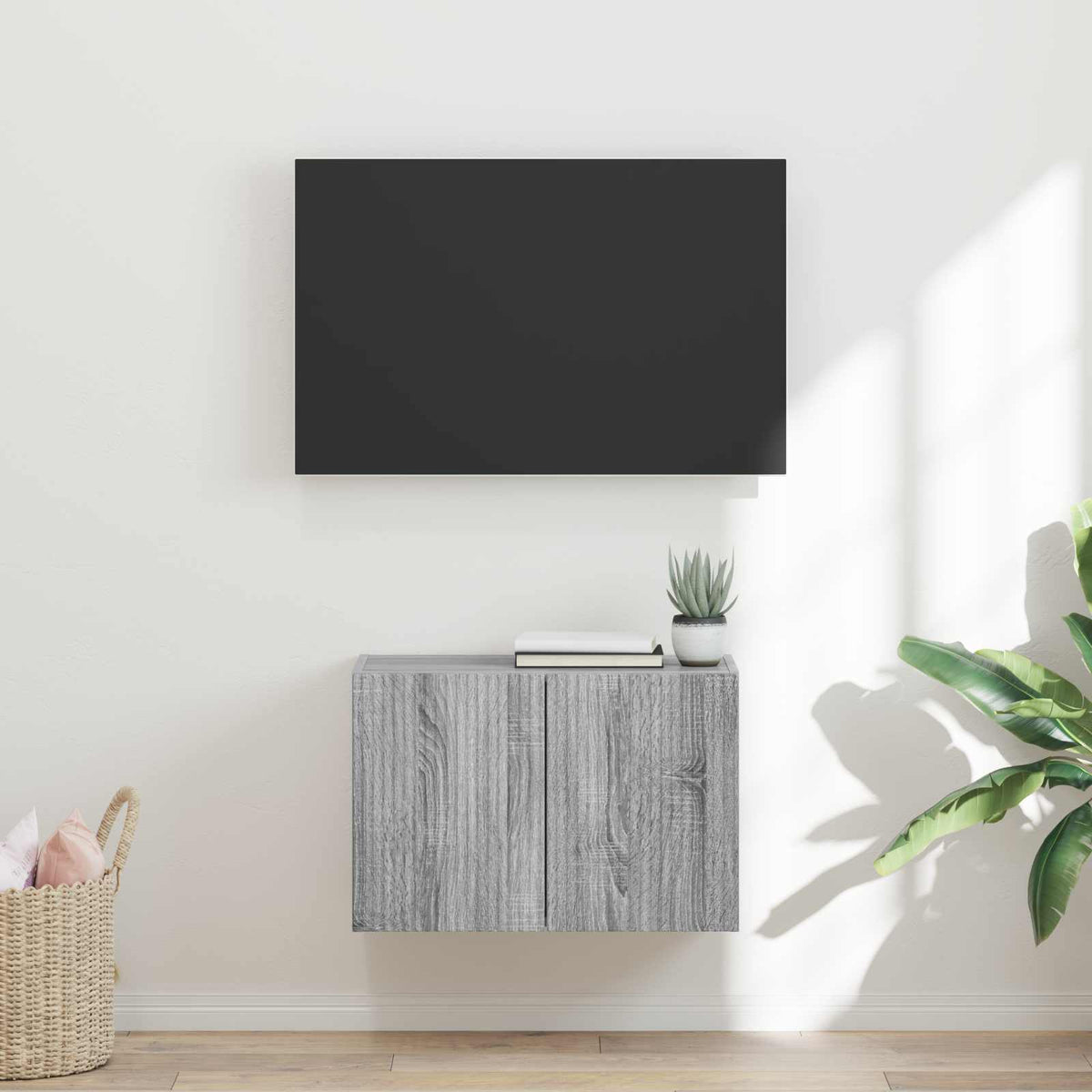 TV Wall Cabinet Engineered Wood 59.5 x 31 x 40 cm Grey sonoma