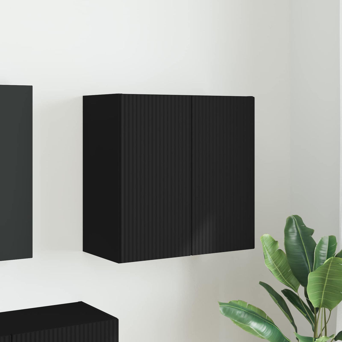 TV Wall Cabinet Engineered Wood 59.5 x 31 x 60 cm Black