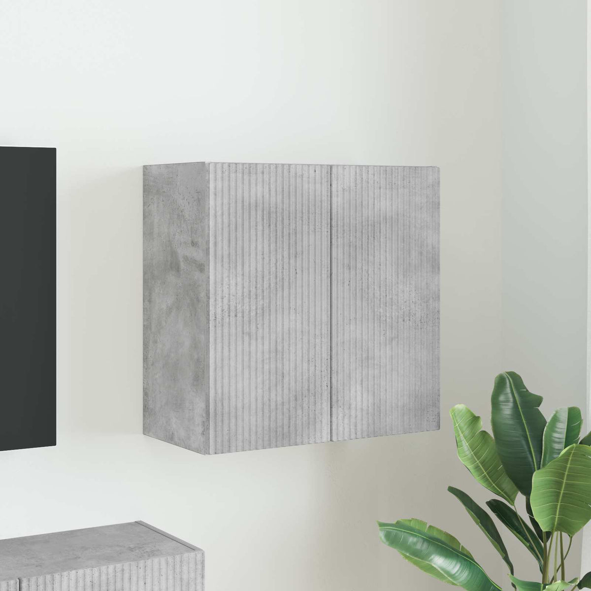 TV Wall Cabinet Engineered Wood 59.5 x 31 x 60 cm Concrete grey