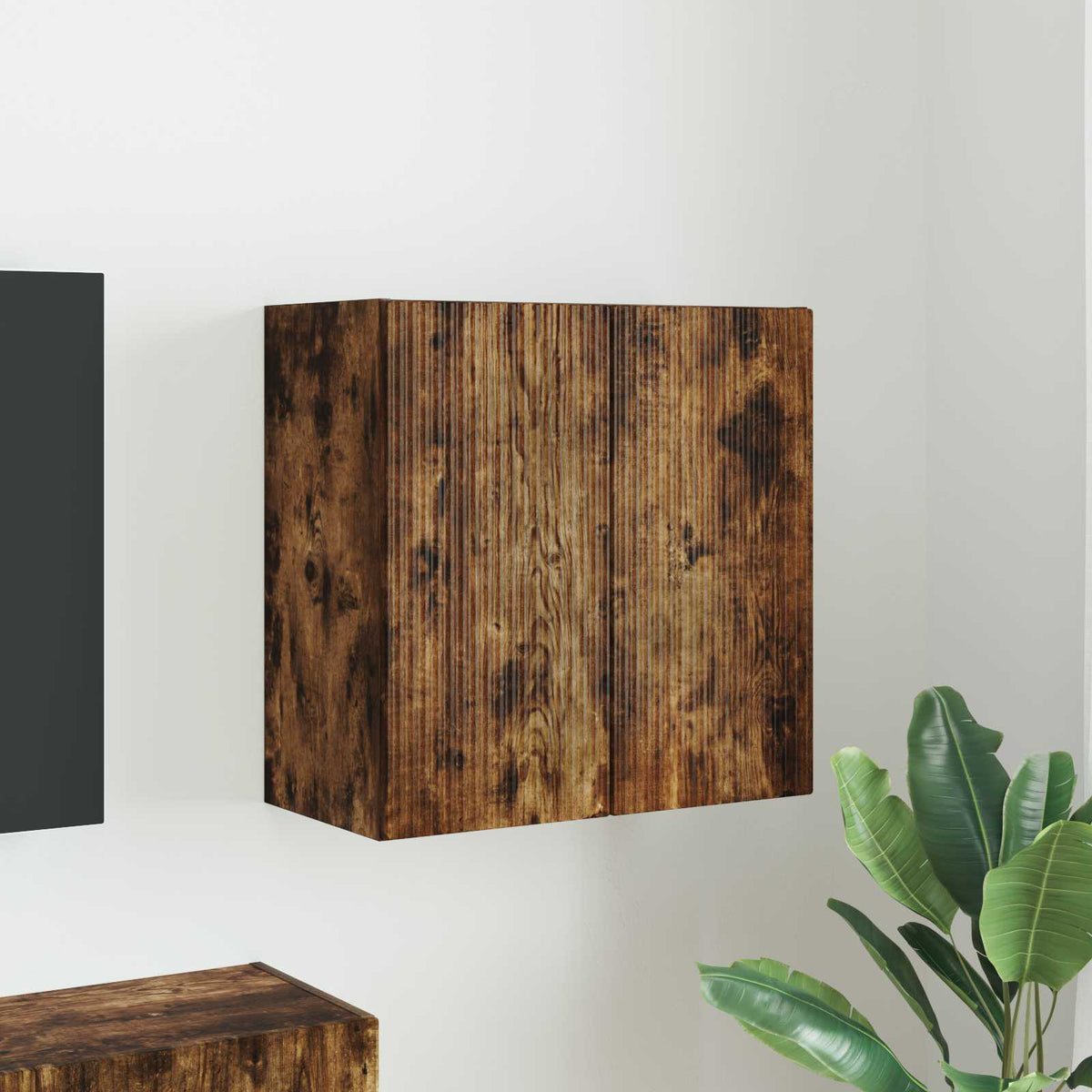 TV Wall Cabinet Engineered Wood 59.5 x 31 x 60 cm Smoked oak