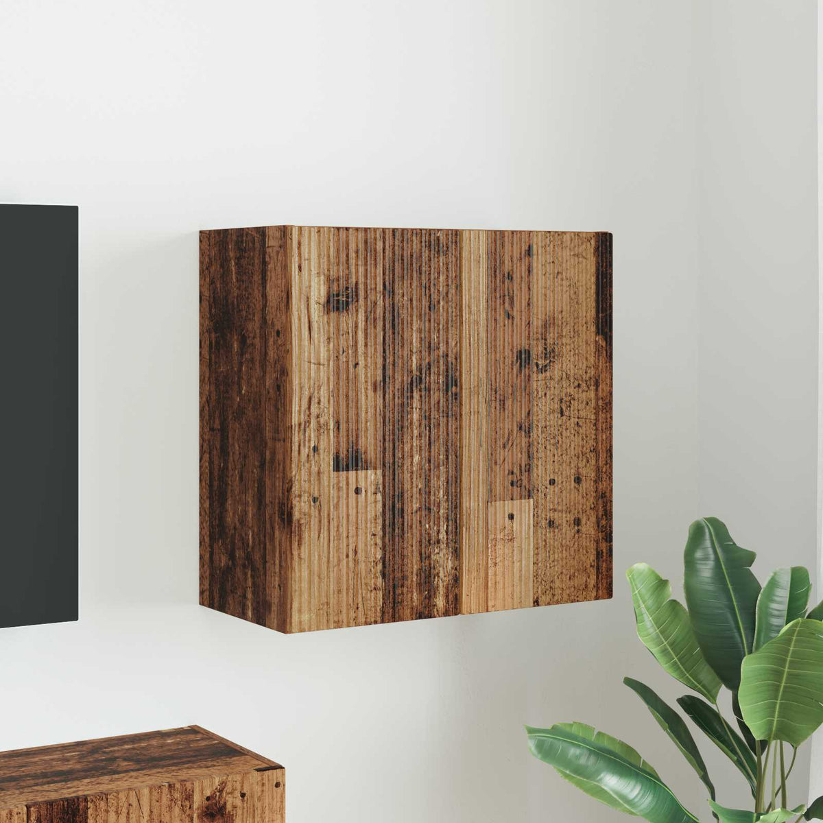TV Wall Cabinet Engineered Wood 59.5 x 31 x 60 cm Old wood