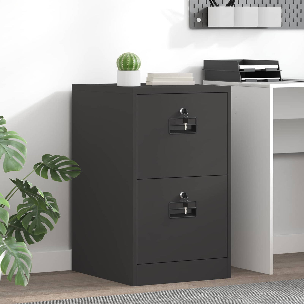 vidaXL File Cabinet Cold-Rolled Steel Width 44 cm