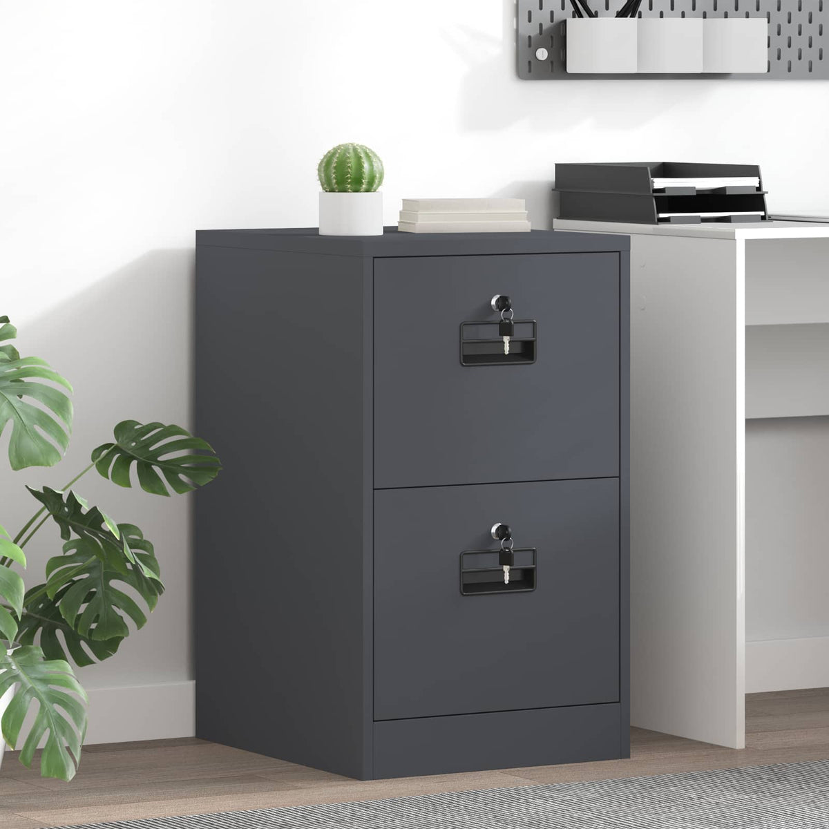 vidaXL File Cabinet Cold-Rolled Steel Width 44 cm