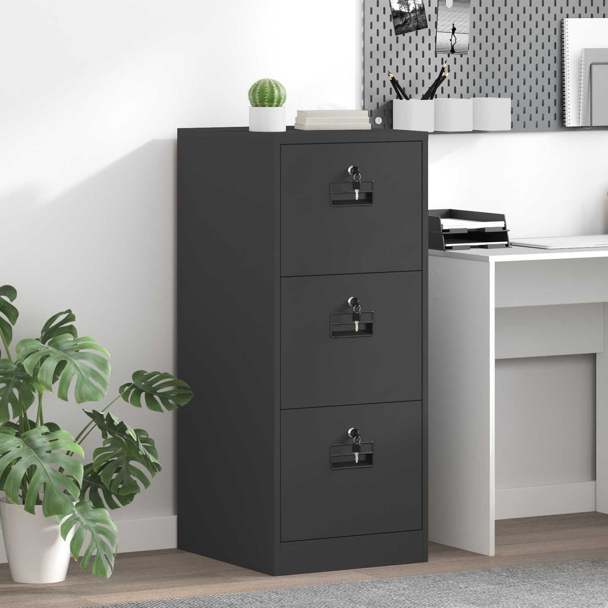 vidaXL File Cabinet Cold-Rolled Steel Width 44 cm