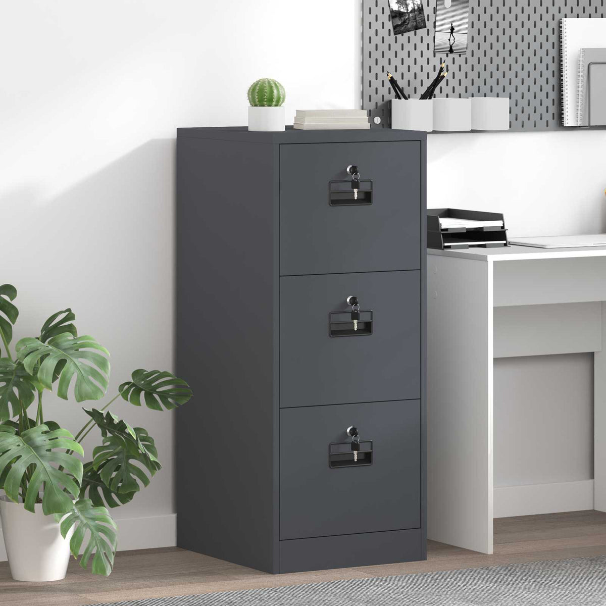 vidaXL File Cabinet Cold-Rolled Steel Width 44 cm