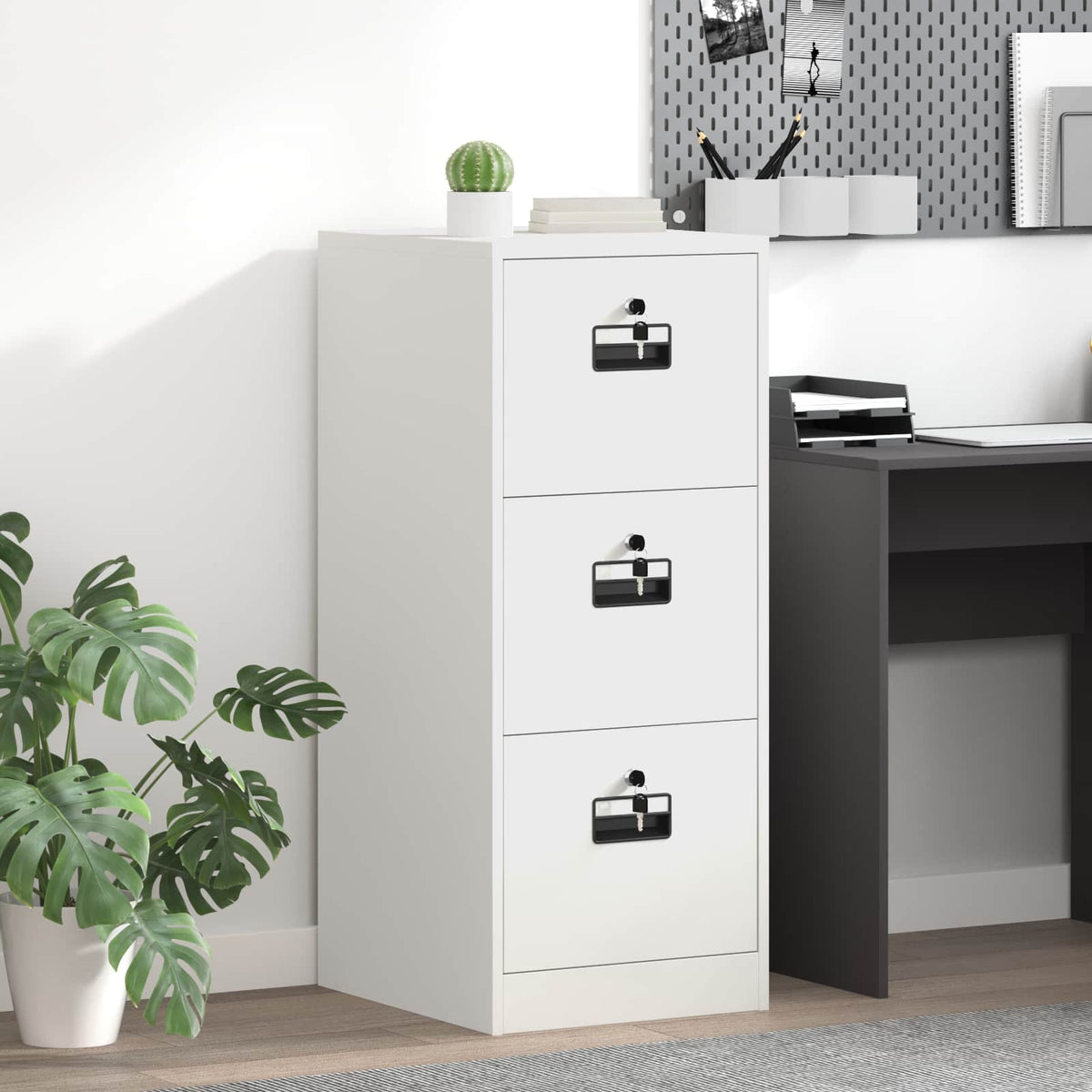 vidaXL File Cabinet Cold-Rolled Steel Width 44 cm