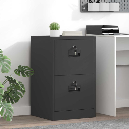 File Cabinet Cold-Rolled Steel Width 45.5 cm Black 74.5 cm
