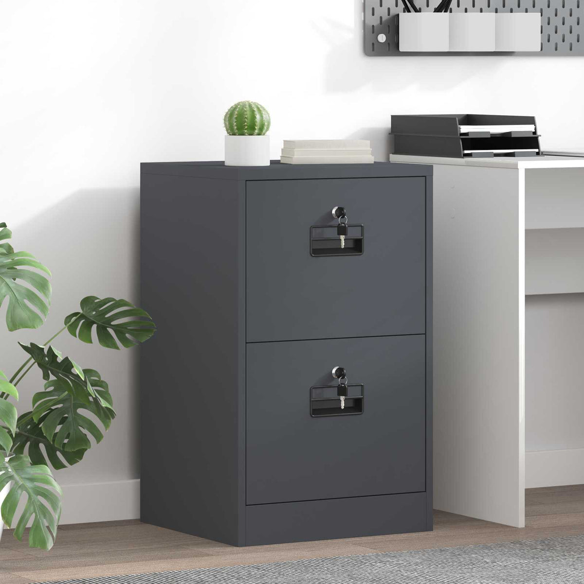 File Cabinet Cold-Rolled Steel Width 45.5 cm Anthracite 74.5 cm