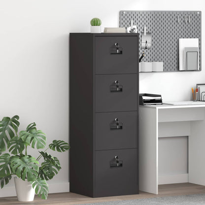 File Cabinet Cold-Rolled Steel Width 45.5 cm Black 139 cm