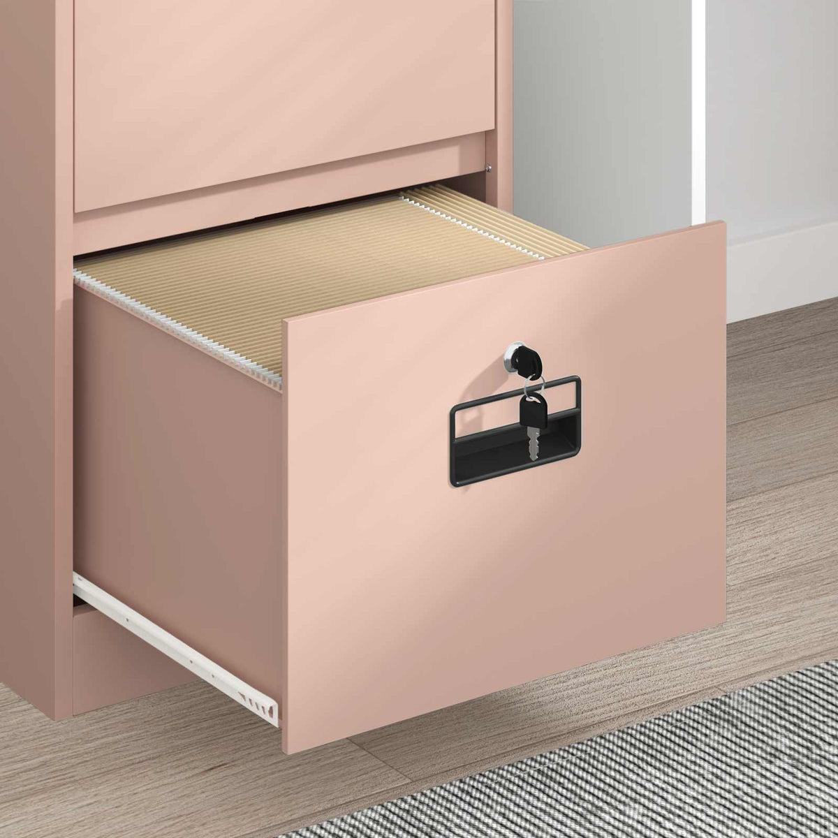 File Cabinet Cold-Rolled Steel Width 45.5 cm Pink 139 cm