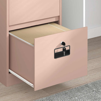 File Cabinet Cold-Rolled Steel Width 45.5 cm Pink 139 cm