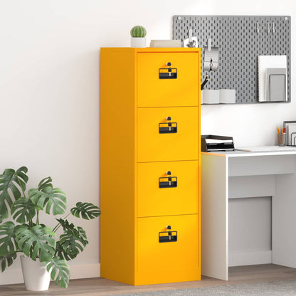 File Cabinet Cold-Rolled Steel Width 45.5 cm Mustard yellow 139 cm