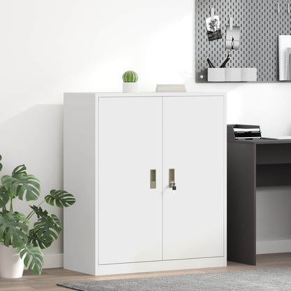 vidaXL Storage Cabinet Steel Width 90 cm White