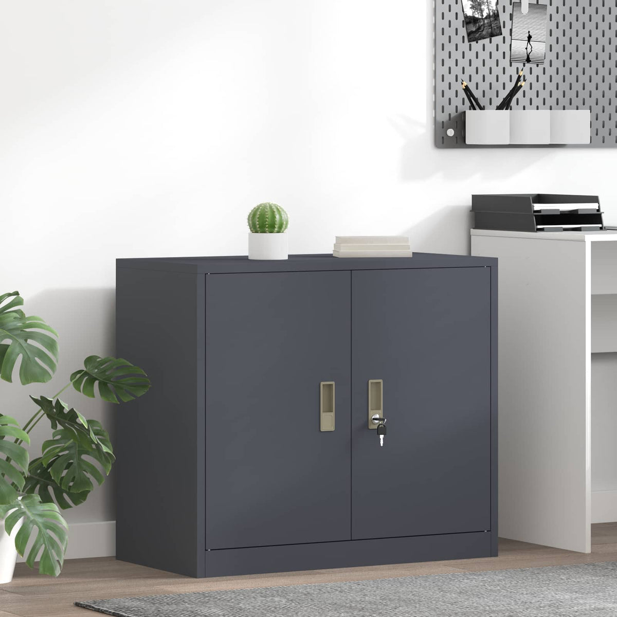 vidaXL Storage Cabinet Steel Width 80 cm Anthracite