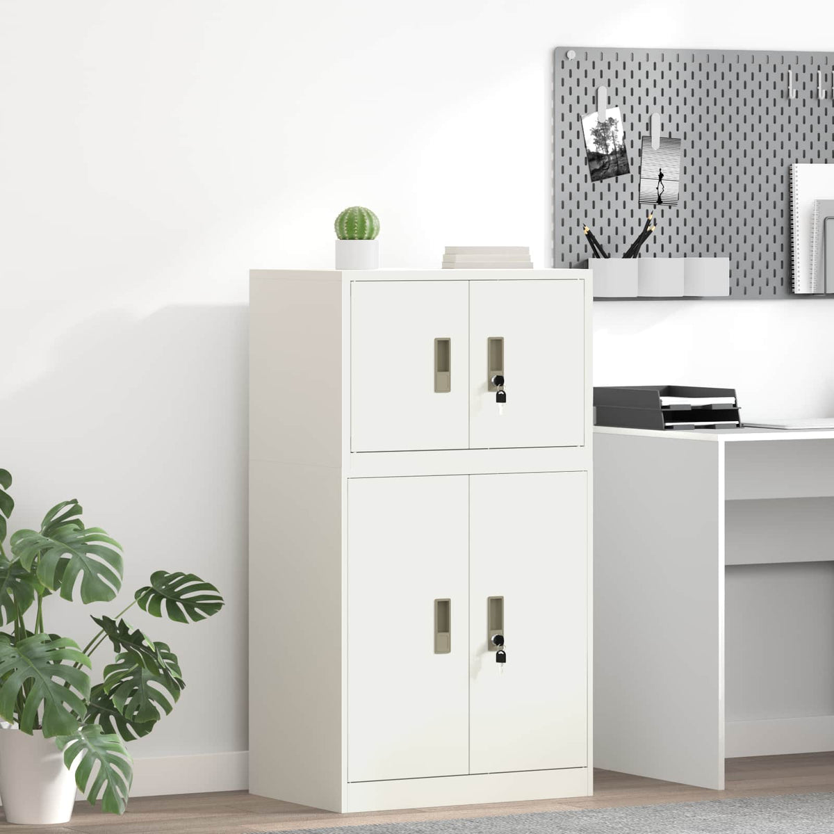 vidaXL Storage Cabinet Steel Width 60 cm White