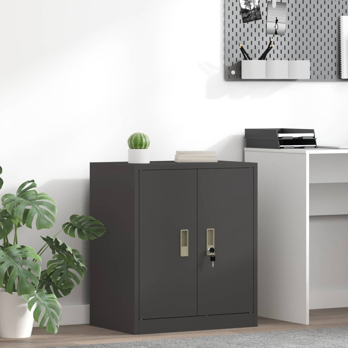 vidaXL Storage Cabinet Steel Width 60 cm Black