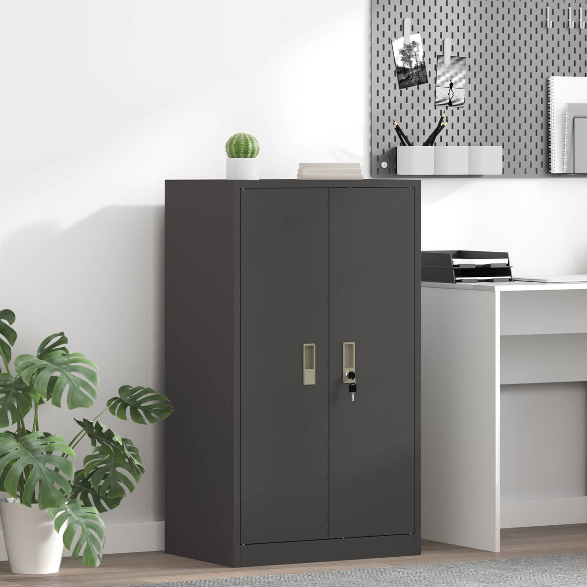 vidaXL Storage Cabinet Steel Width 60 cm Black