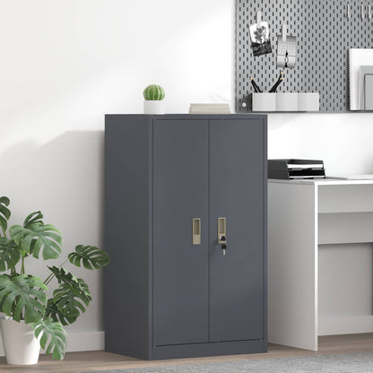 Storage Cabinet Steel Width 60 cm Anthracite 105 cm