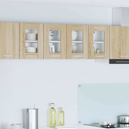 Hanging Glass Cabinet "Lyon" 40x31x60 cm Sonoma Oak 1x hanging glass cabinet (2 doors) 60 cm wide 40 cm high