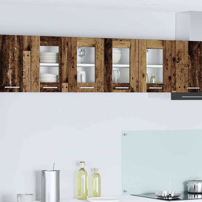 Hanging Cabinet and White 57 x 57 x 40 cm Old Wood 1x hanging glass cabinet (2 doors) 60 cm wide 40 cm high