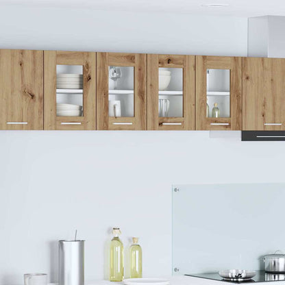 Hanging Glass Cabinet "Lyon" 40x31x60 cm Artisan Oak 1x hanging glass cabinet (2 doors) 60 cm wide 40 cm high