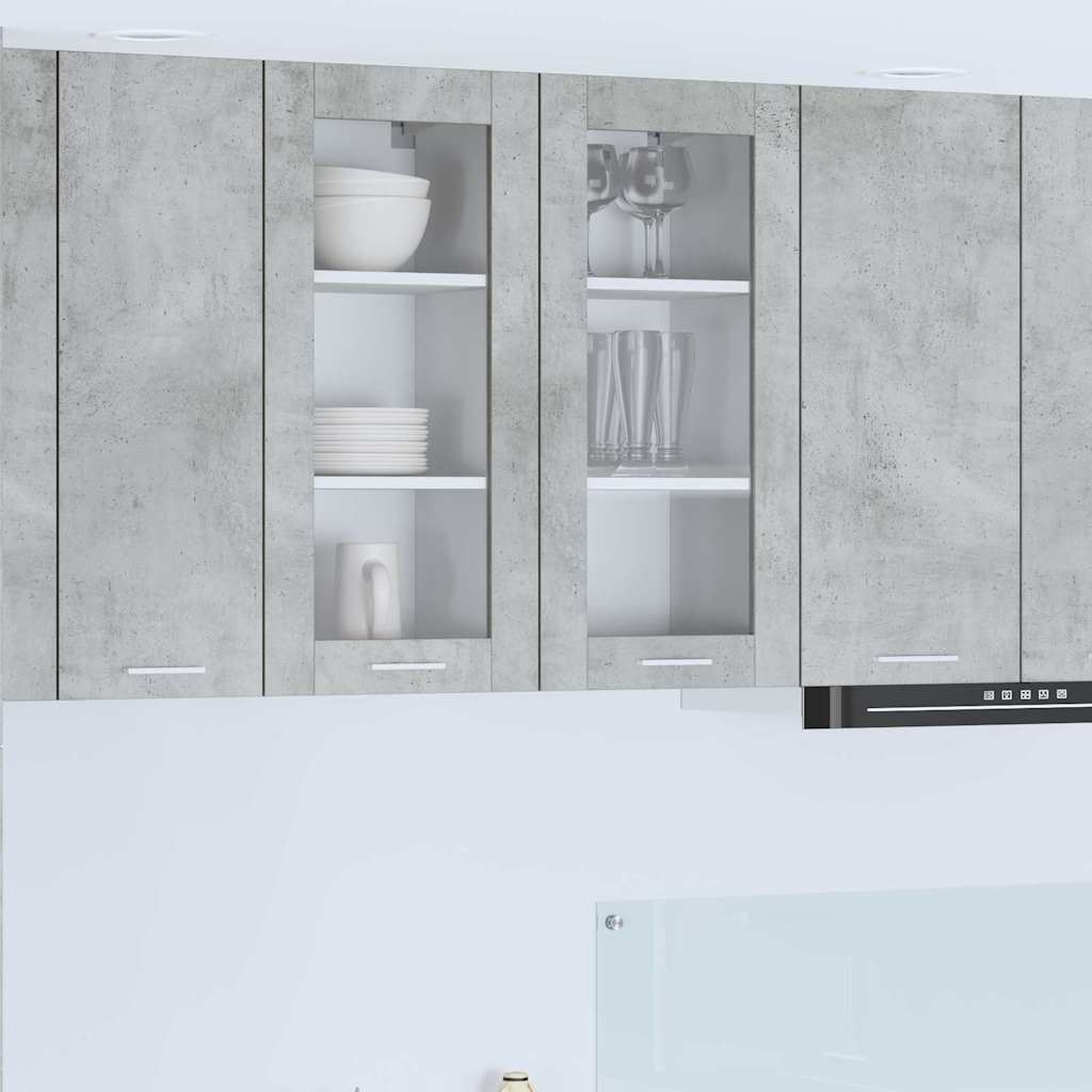 Hanging Cabinet 20 x 29.5 x 100 cm Concrete Grey 1x hanging glass cabinet (1 door) 40 cm wide 80 cm high