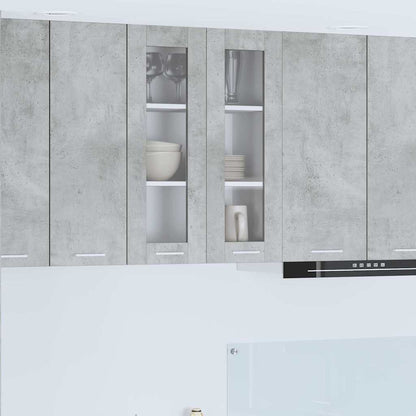 Hanging Cabinet 20 x 29.5 x 100 cm Concrete Grey 1x hanging glass cabinet (2 doors) 60 cm wide 80 cm high