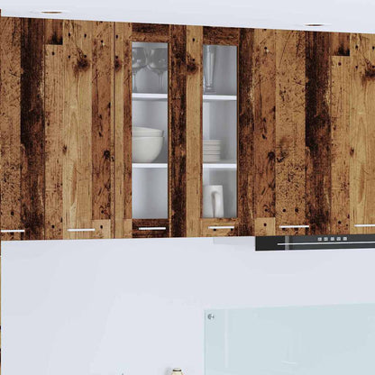 Hanging Cabinet and White 57 x 57 x 40 cm Old Wood 1x hanging glass cabinet (2 doors) 60 cm wide 80 cm high